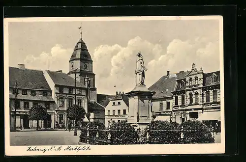 AK Zielenzig /N.-M., Marktplatz mit Brunnen