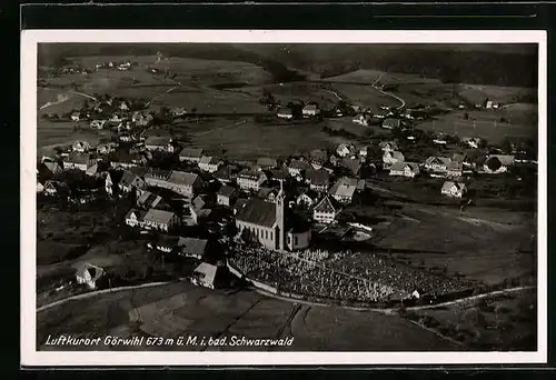 AK Görwihl i. bad. Schwarzwald, Fliegeraufnahme des Ortes