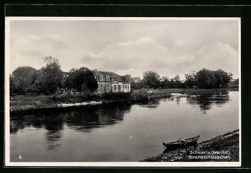 AK Schwerin, Flusspartie mit Strandschlösschen