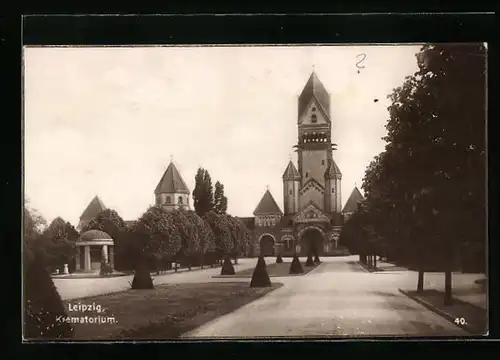 AK Leipzig, Krematorium mit Parkanlage