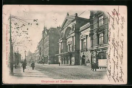 AK Hamburg-Altona, Königstrasse mit Stadttheater