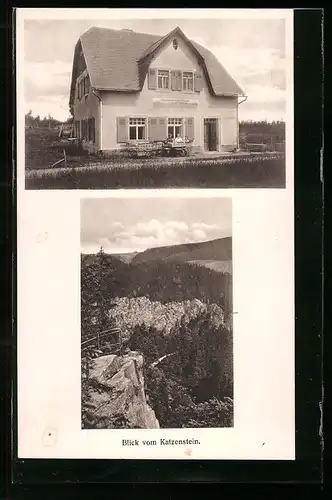 AK Pobershau, Gasthaus Bergschänke zum Katzenstein