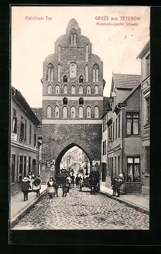 AK Teterow, Strassenpartie am Malchiner Tor