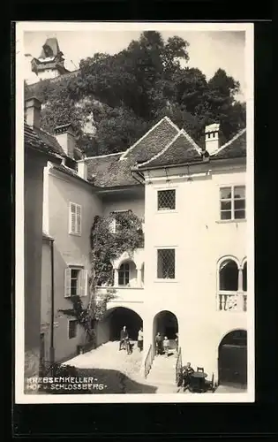 AK Graz, Krebsenkeller, Hof und Schlossberg