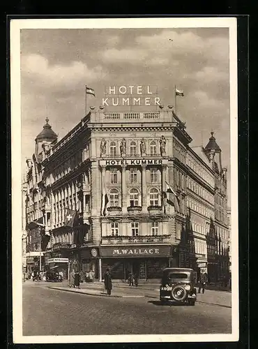 AK Wien, Hotel Kummer mit Strassenpartie