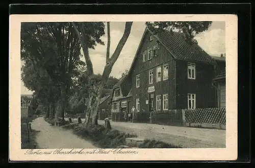 AK Oberschierke, Strassenpartie mit Haus Claussen