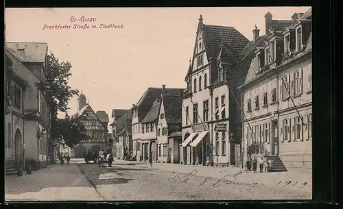 AK Gr.-Gerau, Frankfurter Strasse mit Stadthaus