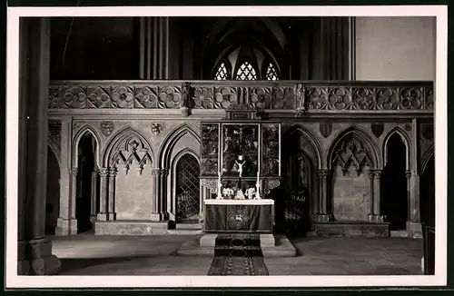 Fotografie Brück & Sohn Meissen, Ansicht Meissen i. Sa., Kreuzaltar und Lettner im Dom