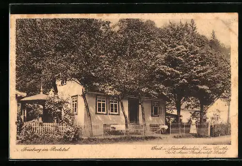 AK Treseburg / Bodetal, Gasthaus Zum Goethe-Garten-Haus