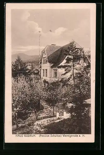 AK Wernigerode a. H., Hotel-Pension Schultze, Haus Gudrun