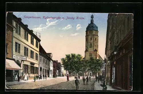 AK Sangerhausen, Kylischestrasse mit Jacoby Kirche
