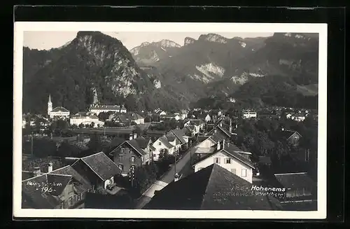 AK Hohenems, Ortsansicht aus der Vogelschau