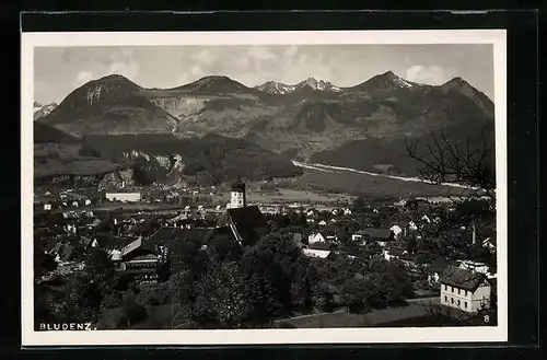 AK Bludenz, Gesamtansicht aus der Vogelschau