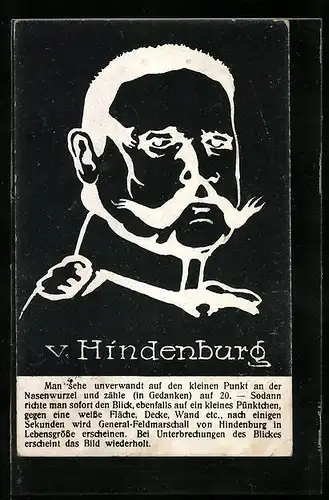 AK Paul von Hindenburg als optische Täuschung