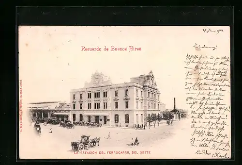 AK Buenos Aires, La Estacion del Ferrocarril del Oeste, Bahnhof