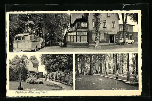 AK Albersdorf /Holst., Kaffeegarten und Waldkegelbahn