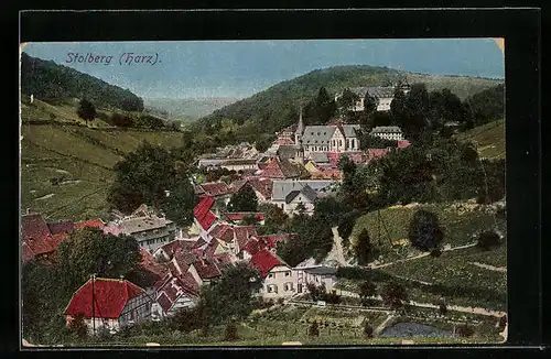 AK Stolberg /Harz, Ortsansicht aus der Vogelschau