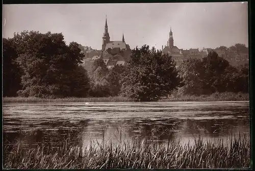 Fotografie Brück & Sohn Meissen, Ansicht Waldenburg i. Sa., Blick über die Mulde zur Stadt
