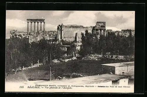 AK Baalbek, Vue générale de l`Acropole