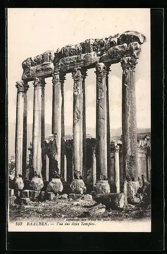 AK Baalbek, Vue de deux Temples