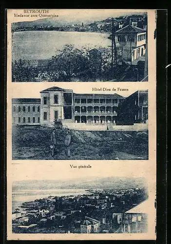 AK Beyrouth, Medawar avec Quarantaine, Hôtel Dieu de France, Vue générale