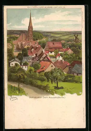 Künstler-AK Carl Biese: Schleswig, Blick vom Aussichtsthurm