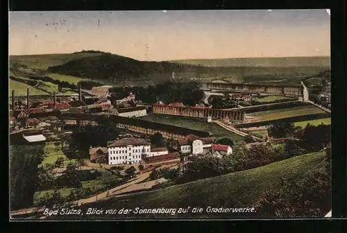 AK Bad Sulza, Blick von der Sonnenburg auf die Gradierwerke