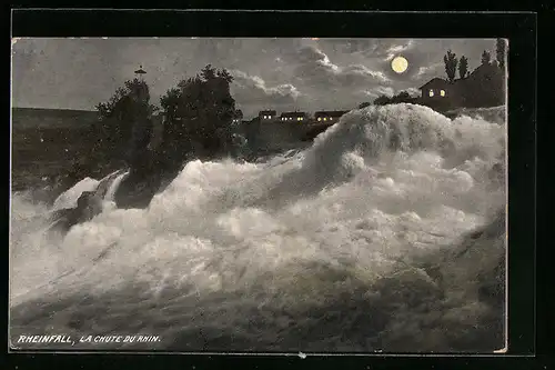 AK Der Rheinfall bei Mondschein