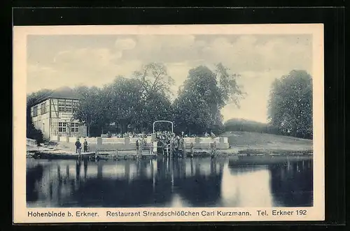 AK Hohenbinde b. Erkner, Restaurant Strandschlösschen, Inh. Carl Kurzmann