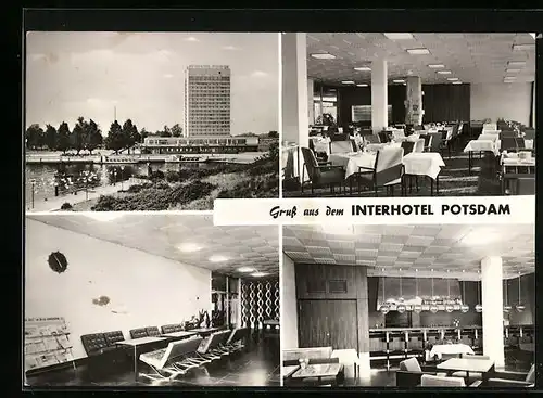 AK Potsdam, Interhotel Potsdam, Aussen- und Innenansichten