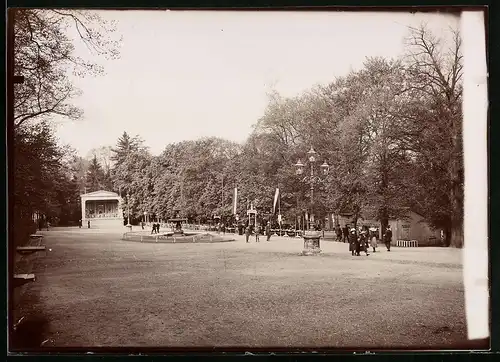 Fotografie Brück & Sohn Meissen, Ansicht Nordhausen a. H., am Gasthaus im Gehege mit Musikpavillon