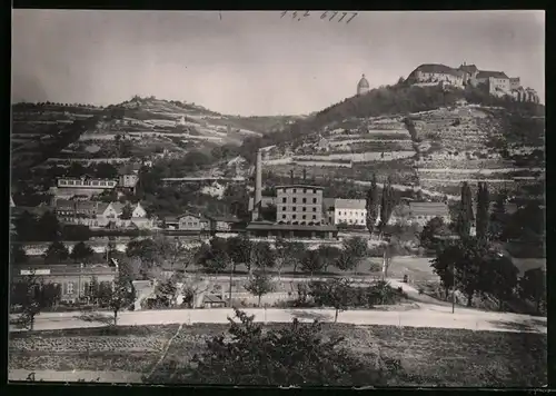 Fotografie Brück & Sohn Meissen, Ansicht Freyburg / Unstrut, Panorama mit Fabrik & Schloss