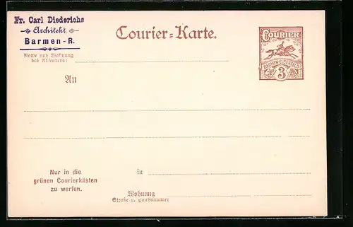 AK Barmen-Elberfeld, Private Stadtpost Courier