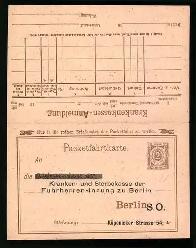 Klapp-AK Berlin, Private Stadtpost, Neue Berliner Omnibus- u. Packetfahrt AG