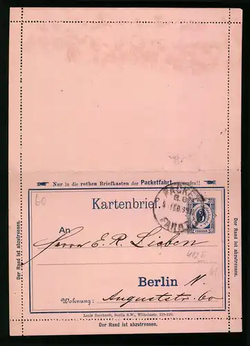 Klapp-AK Berlin, Private Stadtpost, Neue Berliner Omnibus- u. Packetfahrt AG, Kartenbrief