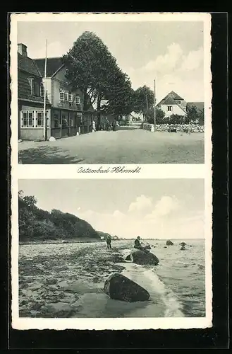 AK Hohwacht, Ortsansicht mit Strandpartie