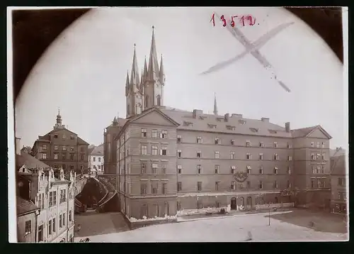 Fotografie Brück & Sohn Meissen, Ansicht Eger, Blick auf das K.u.K. Staats-Ober Gymnasium und alte Kaserne Rgt. 73