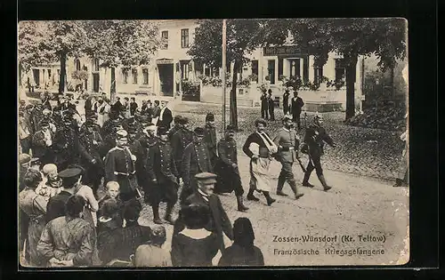 AK Zossen-Wünsdorf, Zurschaustellung französischer Kriegsgefangener