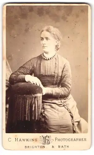 Fotografie C. Hawkins, Brighton, 32, 33 & 38, Preston Street, Junge Dame im hübschen Kleid