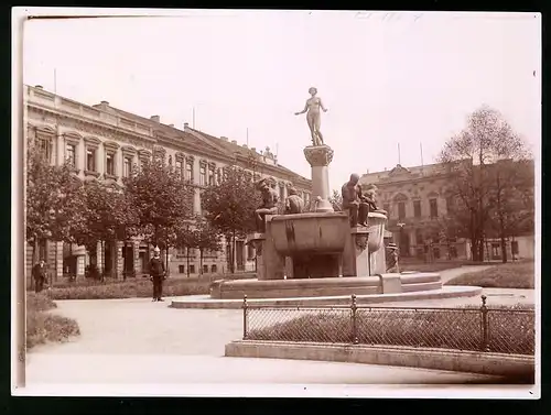 Fotografie Brück & Sohn Meissen, Ansicht Aussig / Elbe, Monumentalbrunnen