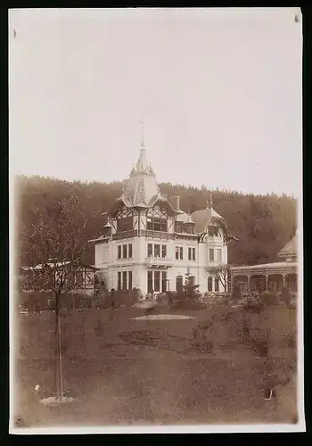 Fotografie Brück & Sohn Meissen, Ansicht Karlsbad, Blick auf das Cafe Kaiserpark