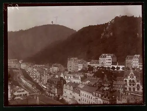 Fotografie Brück & Sohn Meissen, Ansicht Karlsbad, Blick auf die Alte Wiese und Freundschaftshöhe