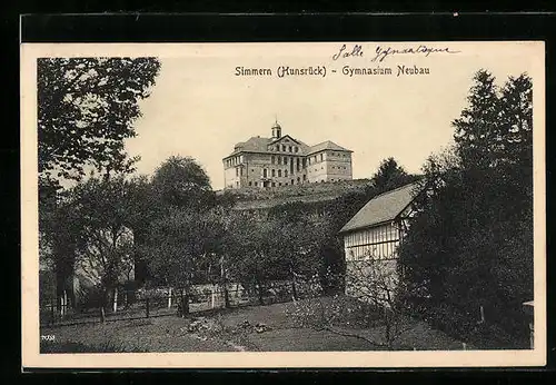 AK Simmern /Hunsrück, Gymnasium Neubau mit Garten