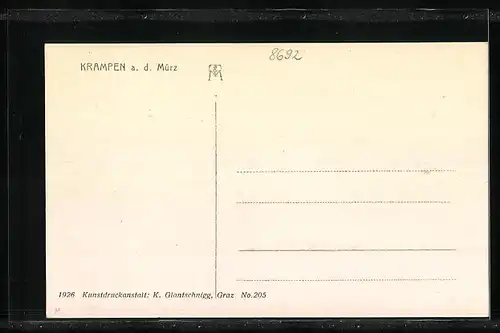 AK Krampen a. d. Mürz, Teilansicht mit Bergen