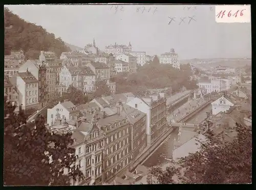 Fotografie Brück & Sohn Meissen, Ansicht Karlsbad, Blick in die Stadt von der Stefanspromenade aus gesehen