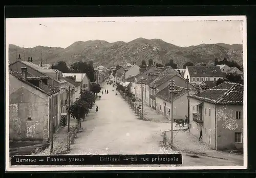 AK Cetinje / Cettigne, La rue principale