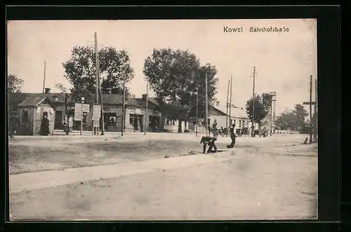 AK Kowel, Partie an der Bahnhofstrasse