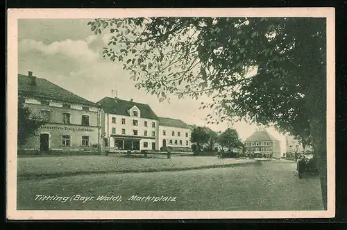 AK Tittling /Bayr. Wald, Blick auf den Marktplatz