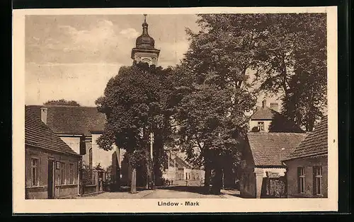 AK Lindow, Ortsansicht mit Kirche