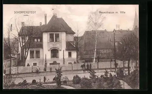 AK Schöppenstedt, Neuestrasse mit Villa